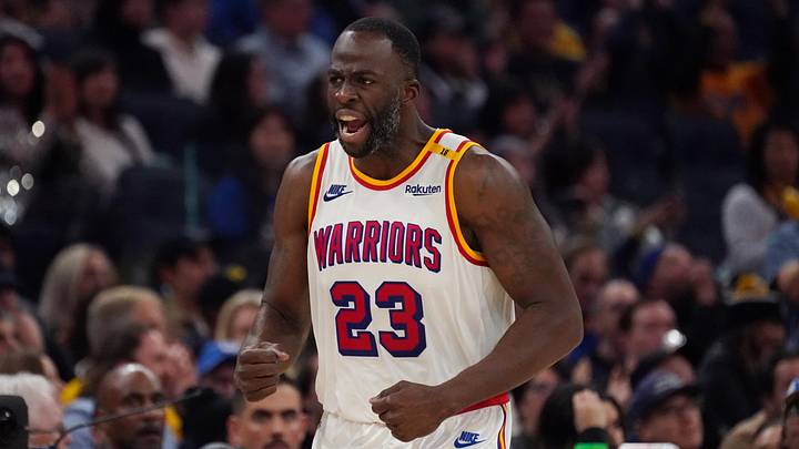 Dec 8, 2024; San Francisco, California, USA; Golden State Warriors forward Draymond Green (23) celebrates against the Minnesota Timberwolves in the fourth period at Chase Center. Mandatory Credit: David Gonzales-Imagn Images Dec 8, 2024; San Francisco, California, USA; Golden State Warriors forward Draymond Green (23) celebrates against the Minnesota Timberwolves in the fourth period at Chase Center. Mandatory Credit: David Gonzales-Imagn Images
