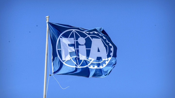 Nov 3, 2019; Austin, TX, USA; A view of the FIA Formula One flag before the United States Grand Prix at Circuit of the Americas. Mandatory Credit: Jerome Miron-Imagn Images