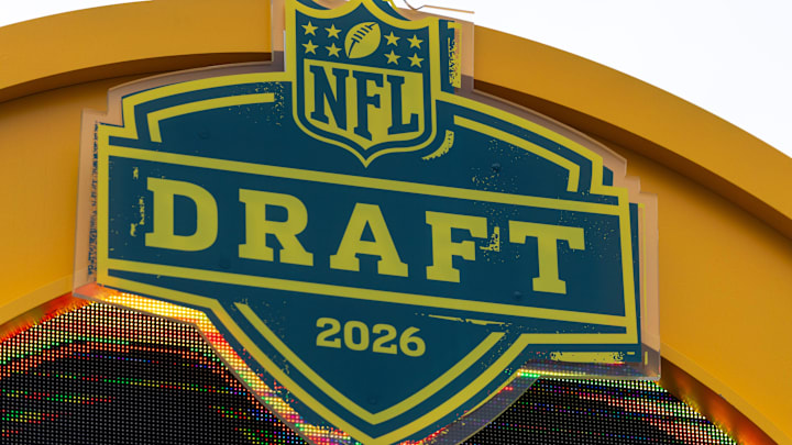 January 7, 2026; The 2026 NFL Draft logo is displayed atop the NFL Draft countdown clock.