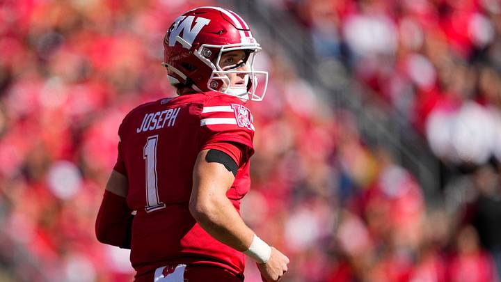 Wisconsin Badgers quarterback Colton Joseph. Wisconsin Badgers quarterback Colton Joseph.