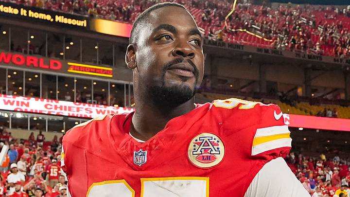 Sep 14, 2026; Kansas City, Missouri, USA; Kansas City Chiefs defensive tackle Chris Jones (95) reacts after defeating the Denver Broncos at Arrowhead Stadium. Mandatory Credit: Jay Biggerstaff-Imagn Images Sep 14, 2026; Kansas City, Missouri, USA; Kansas City Chiefs defensive tackle Chris Jones (95) reacts after defeating the Denver Broncos at Arrowhead Stadium. Mandatory Credit: Jay Biggerstaff-Imagn Images