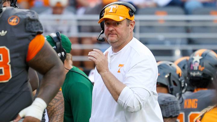 Oct 3, 2026; Knoxville, Tennessee, USA; Tennessee Volunteers head coach Josh Heupel during the second half against the Auburn Tigers at Neyland Stadium. Mandatory Credit: Randy Sartin-Imagn Images Oct 3, 2026; Knoxville, Tennessee, USA; Tennessee Volunteers head coach Josh Heupel during the second half against the Auburn Tigers at Neyland Stadium. Mandatory Credit: Randy Sartin-Imagn Images