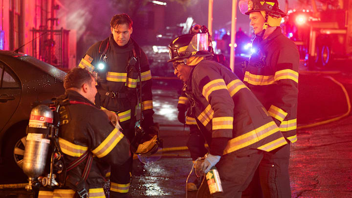 9-1-1 - ÒSob StoriesÓ - The 118 responds to a fire at a local animal shelter and races to evacuate all the animals. Meanwhile, Maddie takes a 9-1-1 call that sets her on a quest for answers. THURSDAY, MARCH 6 (8:00-9:00 p.m. EST), on ABC. (Disney/Christopher Willard)
RYAN GUZMAN, AISHA HINDS, PETER KRAUSE