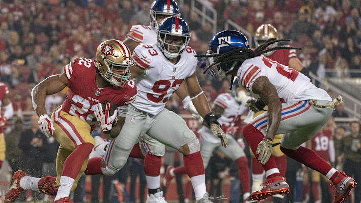 San Francisco 49ers running back Matt Breida (22) 