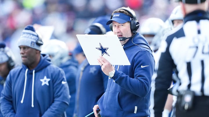 Dallas Cowboys head coach Brian Schottenheimer looks on against the New York Giants at MetLife Stadium. Dallas Cowboys head coach Brian Schottenheimer looks on against the New York Giants at MetLife Stadium.