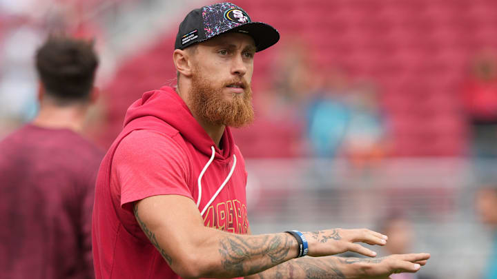  49ers tight end George Kittle is currently on injured reserve. 