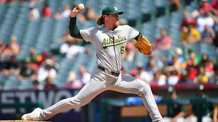 Former Athletics pitcher Grant Holman. Former Athletics pitcher Grant Holman.