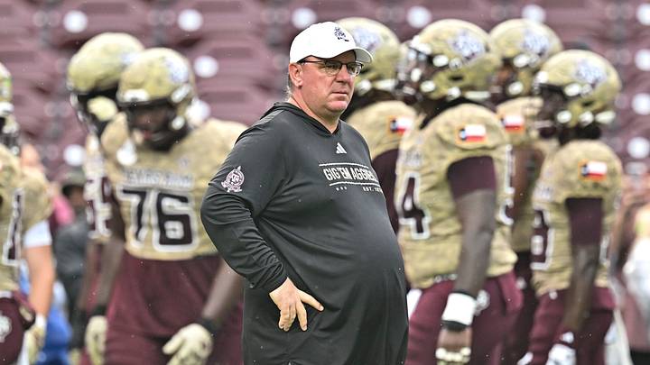 Oct 3, 2026; College Station, Texas, USA; Texas A&M Aggies head coach Mike Elko looks on prior to the game against the Arkansas Razorbacks at Kyle Field. Mandatory Credit: Maria Lysaker-Imagn Images Oct 3, 2026; College Station, Texas, USA; Texas A&M Aggies head coach Mike Elko looks on prior to the game against the Arkansas Razorbacks at Kyle Field. Mandatory Credit: Maria Lysaker-Imagn Images