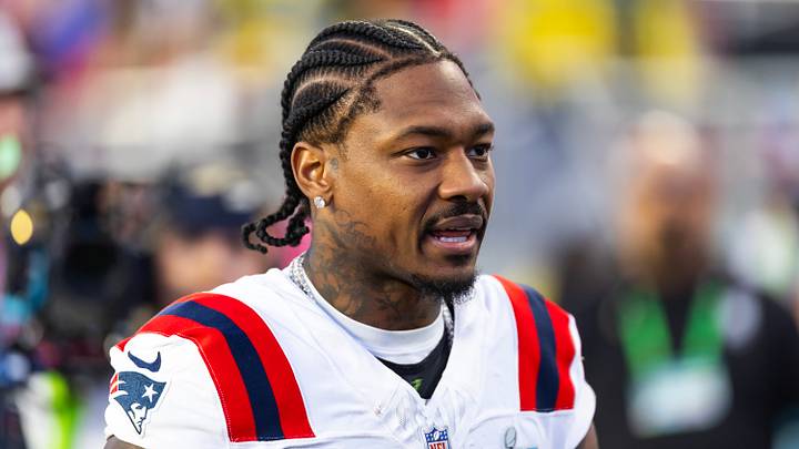 Feb 8, 2026; Santa Clara, CA, USA; New England Patriots wide receiver Stefon Diggs (8) against the Seattle Seahawks during Super Bowl LX at Levi's Stadium. Feb 8, 2026; Santa Clara, CA, USA; New England Patriots wide receiver Stefon Diggs (8) against the Seattle Seahawks during Super Bowl LX at Levi's Stadium.
