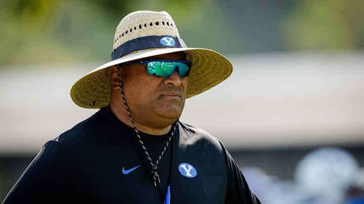 BYU head coach Kalani Sitake at BYU Football Fall Camp