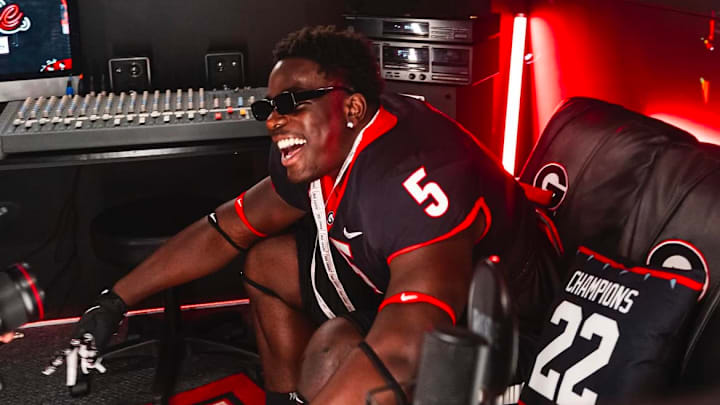 2026 defensive line prospect Valdin Sone durign a recruiting visit to the University of Georgia