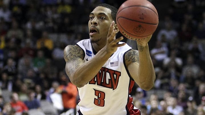 UNLV Rebels guard Anthony Marshall (3) looks to pass the ball against the California Golden Bears during the first half of the second round of the 2013 NCAA tournament at HP Pavilion. Mandatory Credit: Kelley L Cox-Imagn Images