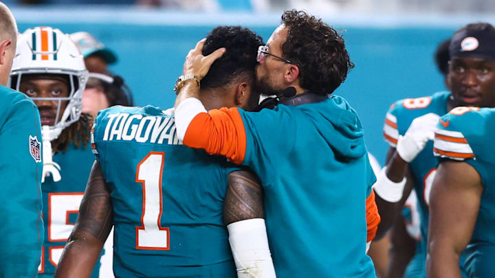 Dolphins coach Mike McDaniel and quarterback Tua Tagovailoa