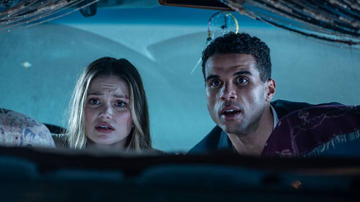 Olivia Holt as Ally and Mason Gooding as Jay in Screen Gems and Spyglass Media Group’s HEART EYES. photo by: Christopher Moss