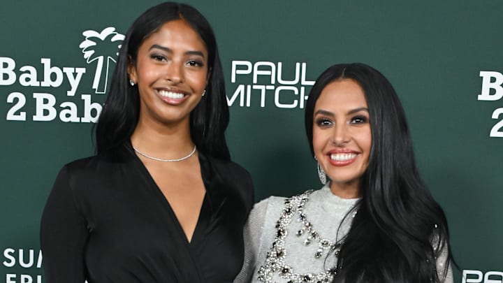 Natalia Bryant and Vanessa Bryant arriving to the 2025 Baby2Baby Gala presented by Paul Mitchell at the Pacific Design Center on November 8, 2025 in West Hollywood.
