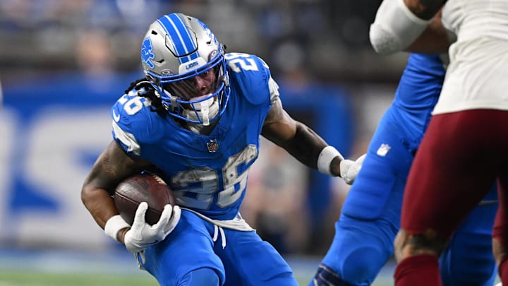 Detroit Lions running back Jahmyr Gibbs (26). Detroit Lions running back Jahmyr Gibbs (26).