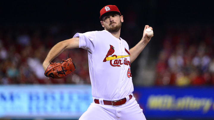 Sep 25, 2018; St. Louis, MO, USA; St. Louis Cardinals starting pitcher Austin Gomber (68) pitches during the first inning against the Milwaukee Brewers at Busch Stadium. Mandatory Credit: Jeff Curry-USA TODAY Sports Sep 25, 2018; St. Louis, MO, USA; St. Louis Cardinals starting pitcher Austin Gomber (68) pitches during the first inning against the Milwaukee Brewers at Busch Stadium. Mandatory Credit: Jeff Curry-USA TODAY Sports