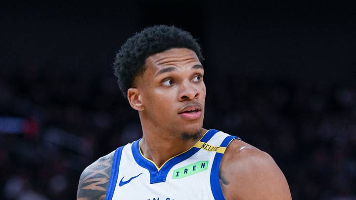 San Francisco, California, USA; Golden State Warriors guard Will Richard (3) looks on during the third quarter of the game against the Los Angeles Lakers at Chase Center. Mandatory Credit: Ed Szczepanski-Imagn Images San Francisco, California, USA; Golden State Warriors guard Will Richard (3) looks on during the third quarter of the game against the Los Angeles Lakers at Chase Center. Mandatory Credit: Ed Szczepanski-Imagn Images