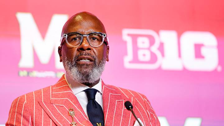 Maryland Football head coach Michael Locksley speaks during Big Ten Media Days at Hilton Chicago. Maryland Football head coach Michael Locksley speaks during Big Ten Media Days at Hilton Chicago.
