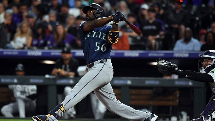 Sep 19, 2026; Denver, Colorado, USA; Seattle Mariners outfielder Randy Arozarena (56) watches a home run in the third inning against the Colorado Rockies at Coors Field. Mandatory Credit: Christopher Hanewinckel-Imagn Images Sep 19, 2026; Denver, Colorado, USA; Seattle Mariners outfielder Randy Arozarena (56) watches a home run in the third inning against the Colorado Rockies at Coors Field. Mandatory Credit: Christopher Hanewinckel-Imagn Images