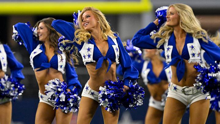 Dallas Cowboys cheerleader Kylie Dickson performs with her teammates during the game at AT&T Stadium. Dallas Cowboys cheerleader Kylie Dickson performs with her teammates during the game at AT&T Stadium.