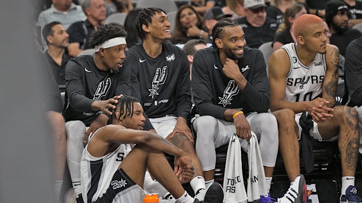 Blake Wesley, Jeremy Sochan - Orlando Magic v San Antonio Spurs