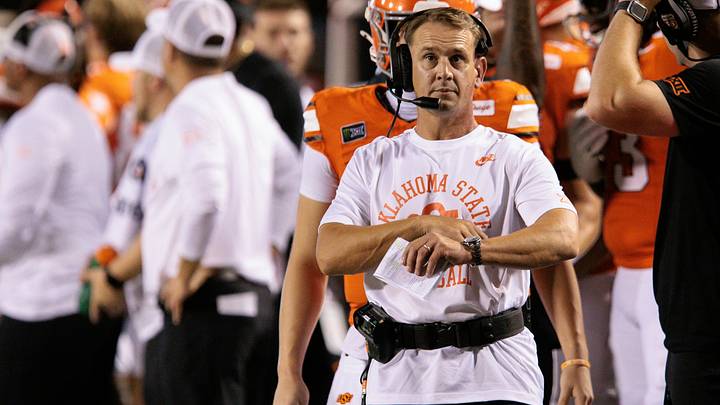 Oklahoma State Cowboys head coach Eric Morris. Oklahoma State Cowboys head coach Eric Morris.
