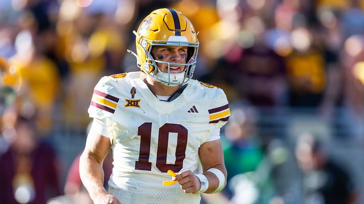 Quarterback Sam Leavitt. Credit: Mark J. Rebilas-Imagn Images