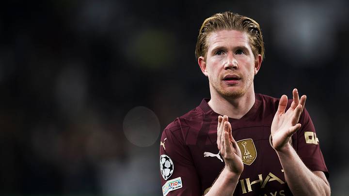 Kevin De Bruyne of Manchester City FC gestures a the end of... Kevin De Bruyne of Manchester City FC gestures a the end of...