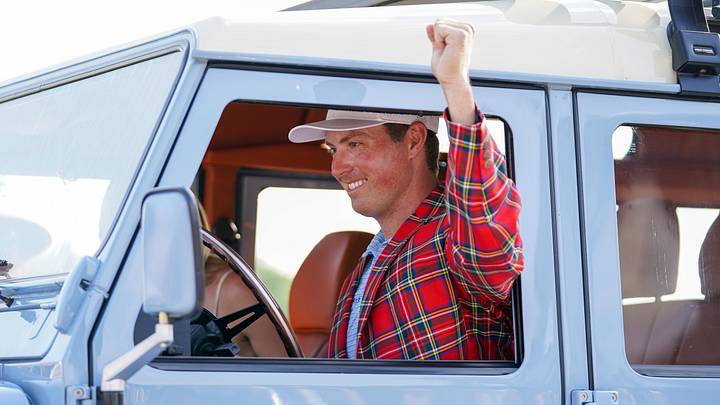 The winner of Charles Schwab Challenge receives a vintage car. The winner of Charles Schwab Challenge receives a vintage car.