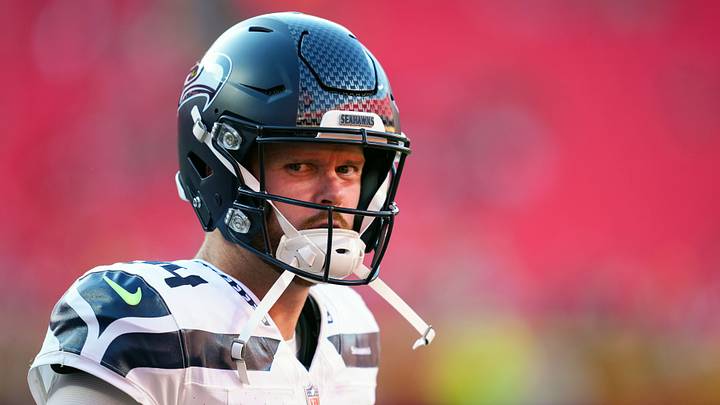Aug 28, 2026; Kansas City, Missouri, USA; Seattle Seahawks quarterback Sam Darnold (14) takes the field prior to a game against the Kansas City Chiefs at Arrowhead Stadium. Aug 28, 2026; Kansas City, Missouri, USA; Seattle Seahawks quarterback Sam Darnold (14) takes the field prior to a game against the Kansas City Chiefs at Arrowhead Stadium.
