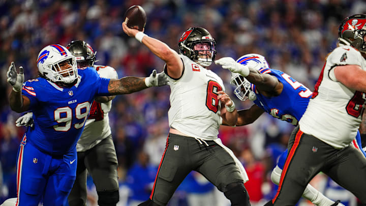 Tampa Bay Buccaneers QB Baker Mayfield has fallen off in the MVP race, but he can get right back in it against the Bills in Week 11.