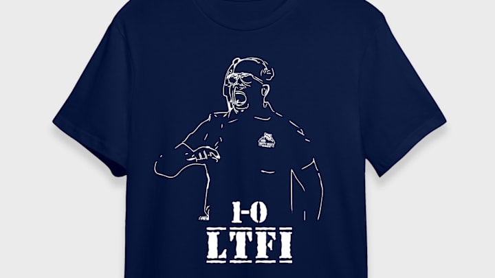 Penn State's official NIL collective made T-shirts commemorating coach James Franklin's viral moment before the Nittany Lions' game vs. Maryland.