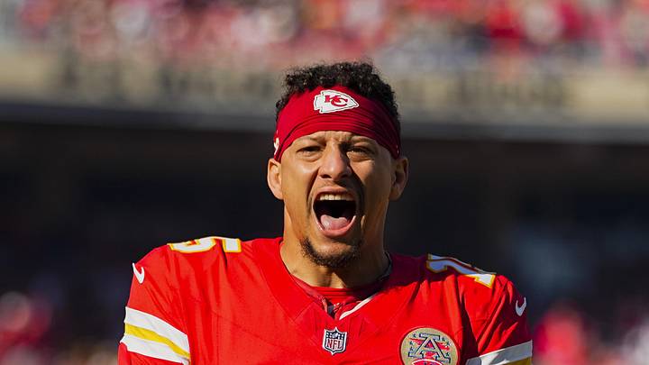 Nov 23, 2025; Kansas City, Missouri, USA; Kansas City Chiefs quarterback Patrick Mahomes (15) gets ready prior to a game against the Indianapolis Colts at GEHA Field at Arrowhead Stadium. Mandatory Credit: Jay Biggerstaff-Imagn Images