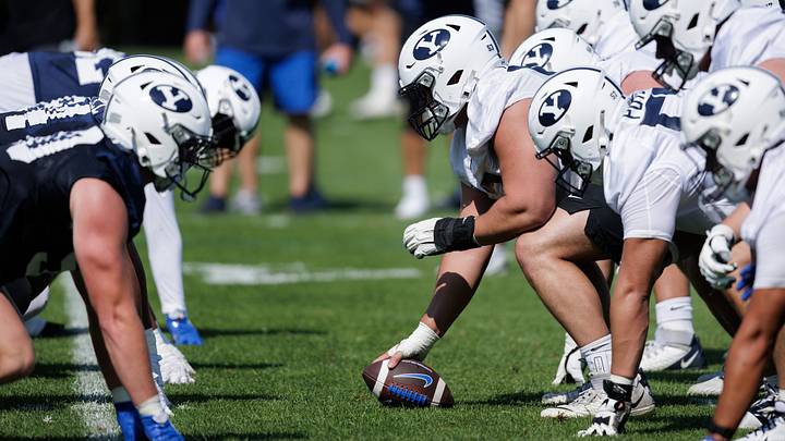 BYU offensive and defensive lines square off on the first day of 2026 Fall Camp BYU offensive and defensive lines square off on the first day of 2026 Fall Camp