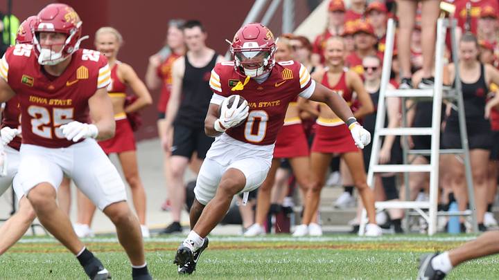 Sep 5, 2026; Ames, Iowa, USA; Iowa State Cyclones running back Cameron Pettaway (0) runs the football against the Southeast Missouri State Redhawks at Jack Trice Stadium. Mandatory Credit: Reese Strickland-Imagn Images Sep 5, 2026; Ames, Iowa, USA; Iowa State Cyclones running back Cameron Pettaway (0) runs the football against the Southeast Missouri State Redhawks at Jack Trice Stadium. Mandatory Credit: Reese Strickland-Imagn Images