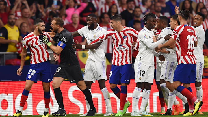 Jugadores del Atlético de Madrid y Real Madrid Jugadores del Atlético de Madrid y Real Madrid