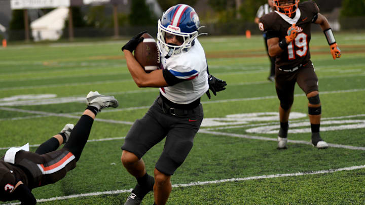 Christian Academy of Louisville’s Gaines Howard at the DeSales vs. Christian Academy football game Friday night. October. 03, 2025