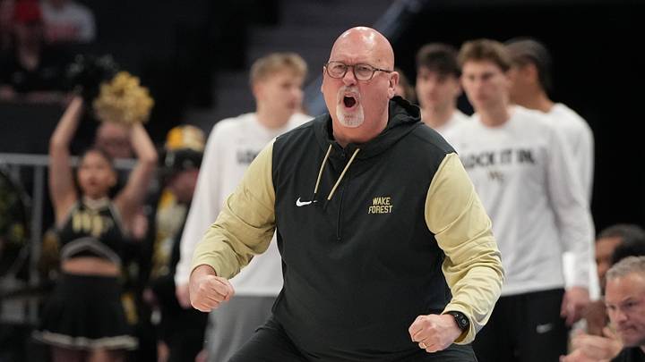 Mar 11, 2026; Charlotte, NC, USA; Wake Forest Demon Deacons head coach Steve Forbes reacts in the second half at Spectrum Center. Mandatory Credit: Bob Donnan-Imagn Images Mar 11, 2026; Charlotte, NC, USA; Wake Forest Demon Deacons head coach Steve Forbes reacts in the second half at Spectrum Center. Mandatory Credit: Bob Donnan-Imagn Images