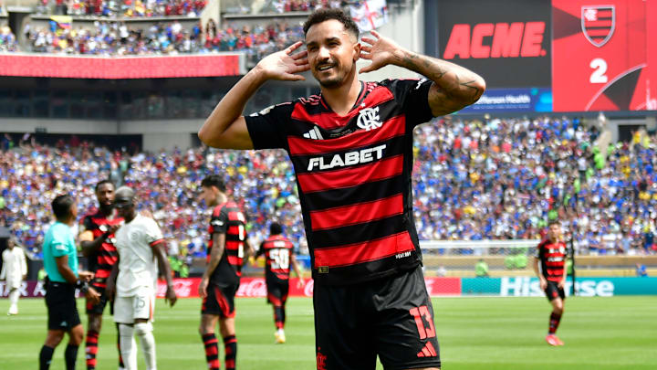 Danilo (centre) celebrates his game-winning goal against Chelsea at the Club World Cup