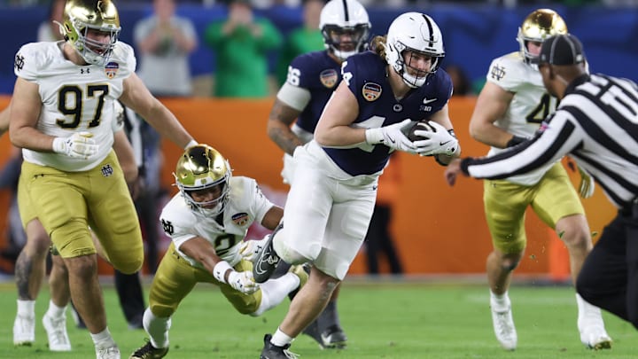 Penn State tight end Tyler Warren has gotten a lot of buzz as a potential first-round pick for the Bears
