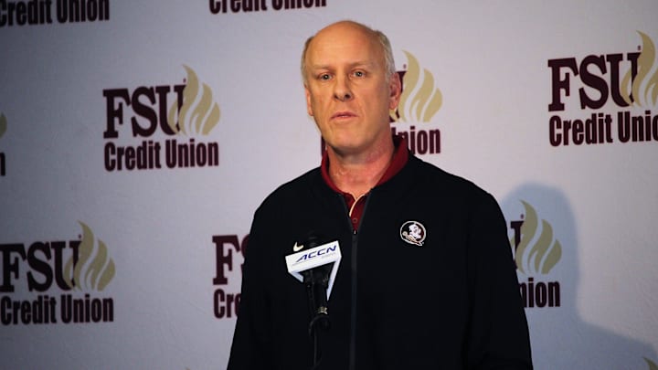FSU tight ends coach Chris Thomsen at the FSU National Signing Day Party on Feb. 5, 2020.

Img 4521