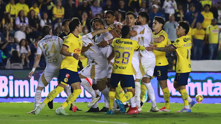 Liga MX Clausura Tournament Tigres UANL and America fight during the 13th round match of 2025 Liga MX Clausura Liga MX Clausura Tournament Tigres UANL and America fight during the 13th round match of 2025 Liga MX Clausura