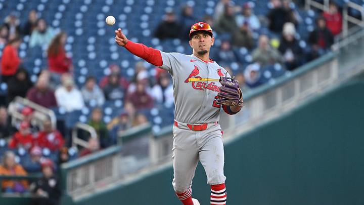 Apr 8, 2026; Washington, District of Columbia, USA; St. Louis Cardinals third baseman Ramon Urias (29) throws the ball towards first base against the Washington Nationals during the ninth inning at Nationals Park. Mandatory Credit: Rafael Suanes-Imagn Images Apr 8, 2026; Washington, District of Columbia, USA; St. Louis Cardinals third baseman Ramon Urias (29) throws the ball towards first base against the Washington Nationals during the ninth inning at Nationals Park. Mandatory Credit: Rafael Suanes-Imagn Images