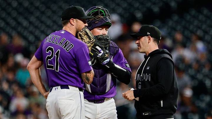 Colorado Rockies starting pitcher Kyle Freeland and catcher Hunter Goodman talk with pitching coach Alon Leichman Credit: Isaiah J. Downing-Imagn Images Colorado Rockies starting pitcher Kyle Freeland and catcher Hunter Goodman talk with pitching coach Alon Leichman Credit: Isaiah J. Downing-Imagn Images