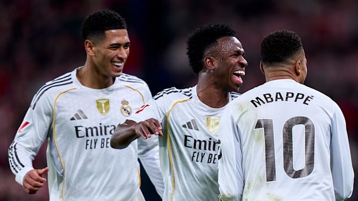 Jude Bellingham, Vini Jr und Kylian Mbappe