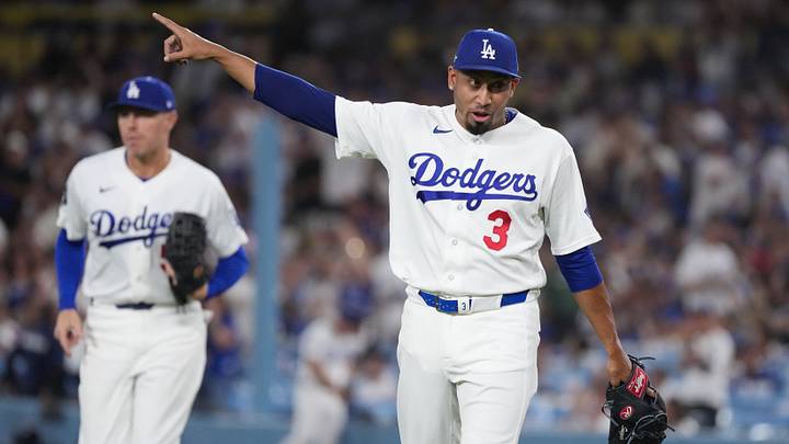 Oct 15, 2026; Los Angeles, California, USA; Los Angeles Dodgers pitcher Edwin Diaz (3) reacts after the eighth inning against the Milwaukee Brewers in game four of the NLCS for the 2026 MLB Playoffs at Uniqlo Field at Dodger Stadium. Mandatory Credit: Kirby Lee-Imagn Images Oct 15, 2026; Los Angeles, California, USA; Los Angeles Dodgers pitcher Edwin Diaz (3) reacts after the eighth inning against the Milwaukee Brewers in game four of the NLCS for the 2026 MLB Playoffs at Uniqlo Field at Dodger Stadium. Mandatory Credit: Kirby Lee-Imagn Images