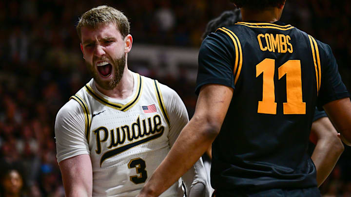 Purdue Boilermakers guard Braden Smith (3) reacts to scoring 