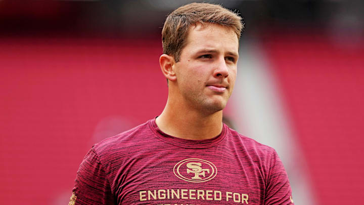 San Francisco 49ers quarterback Brock Purdy (13) warms up before the game against the Jacksonville Jaguars at Levi's Stadium.