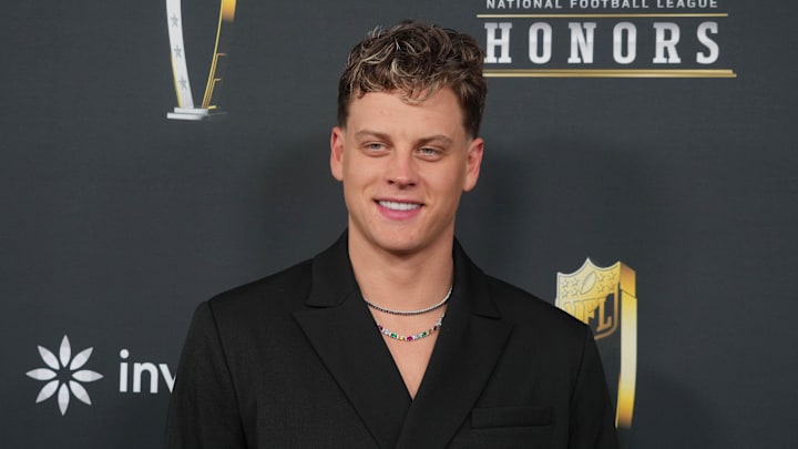 Feb 6, 2025; New Orleans, LA, USA; Joe Burrow on the red carpet before Super Bowl LIX NFL Honors at Saenger Theatre. Mandatory Credit: Kirby Lee-Imagn Images Feb 6, 2025; New Orleans, LA, USA; Joe Burrow on the red carpet before Super Bowl LIX NFL Honors at Saenger Theatre. Mandatory Credit: Kirby Lee-Imagn Images